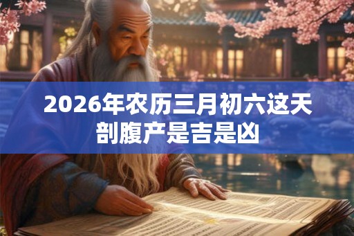 2026年农历三月初六这天剖腹产是吉是凶