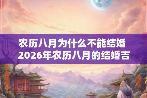 农历八月为什么不能结婚 2026年农历八月的结婚吉日有哪些