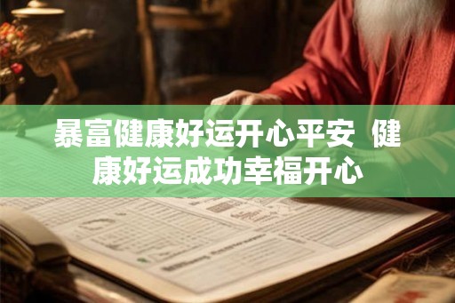 暴富健康好运开心平安  健康好运成功幸福开心