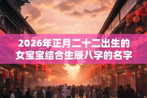 2026年正月二十二出生的女宝宝结合生辰八字的名字大全 2026年正月二十二出生的女宝宝结合生辰八字的名字大全