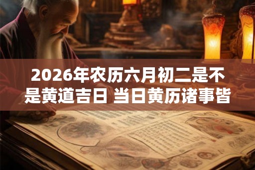 2026年农历六月初二是不是黄道吉日 当日黄历诸事皆宜吗
