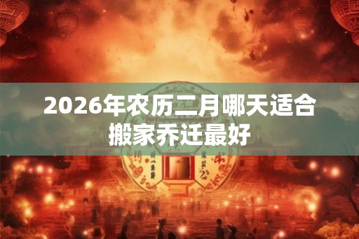 2026年农历二月哪天适合搬家乔迁最好