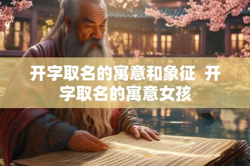 开字取名的寓意和象征  开字取名的寓意女孩