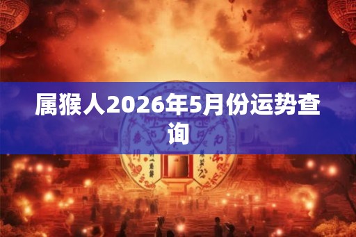 属猴人2026年5月份运势查询 属猴人2026年5月份运势查询