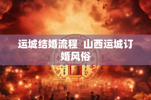 运城结婚流程  山西运城订婚风俗