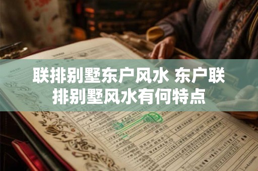 联排别墅东户风水 东户联排别墅风水有何特点