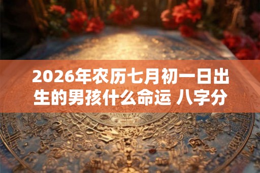 2026年农历七月初一日出生的男孩什么命运 八字分析