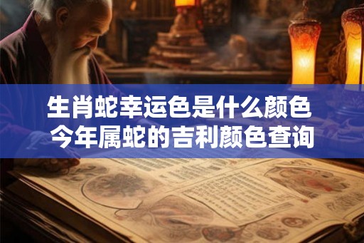 生肖蛇幸运色是什么颜色 今年属蛇的吉利颜色查询