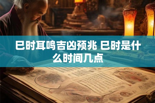 巳时耳鸣吉凶预兆 巳时是什么时间几点