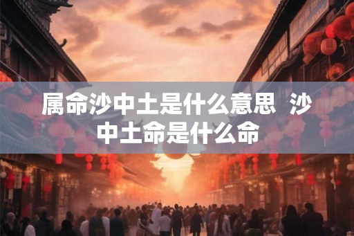 属命沙中土是什么意思  沙中土命是什么命