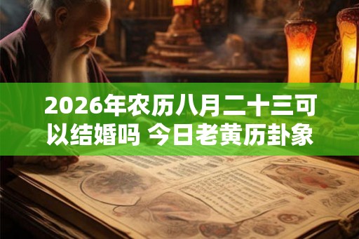 2026年农历八月二十三可以结婚吗 今日老黄历卦象