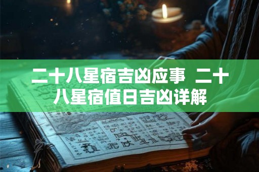 二十八星宿吉凶应事  二十八星宿值日吉凶详解