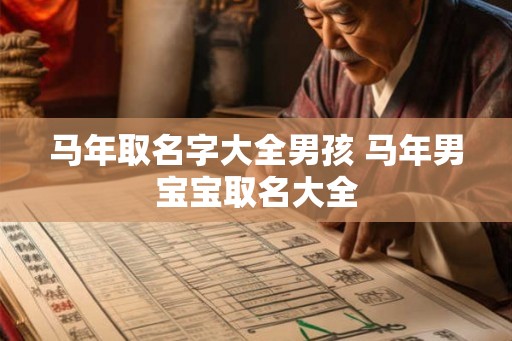 马年取名字大全男孩 马年男宝宝取名大全