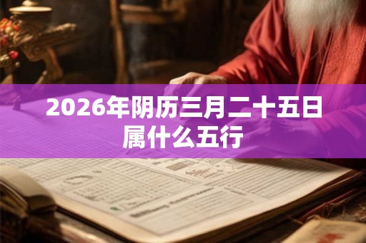 2026年阴历三月二十五日属什么五行