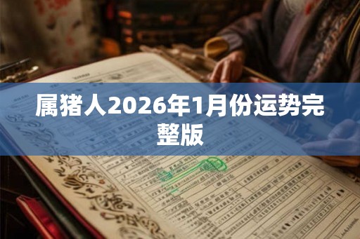 属猪人2026年1月份运势完整版