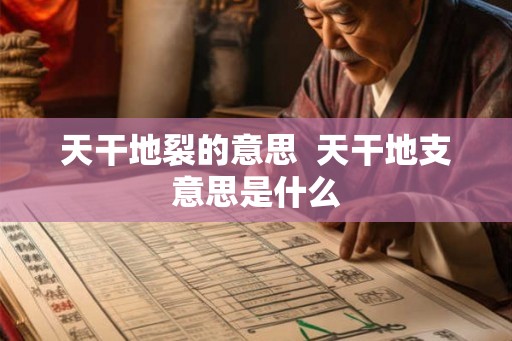 天干地裂的意思  天干地支意思是什么