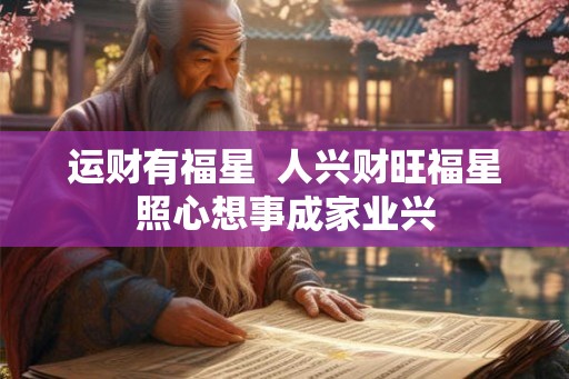运财有福星  人兴财旺福星照心想事成家业兴