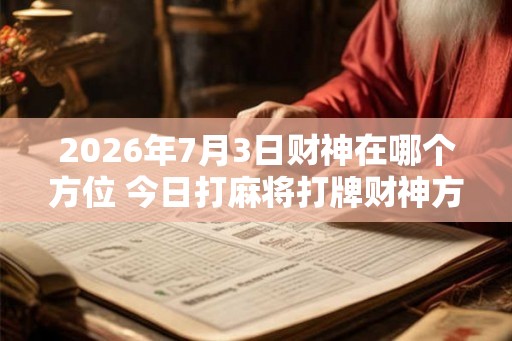2026年7月3日财神在哪个方位 今日打麻将打牌财神方位！
