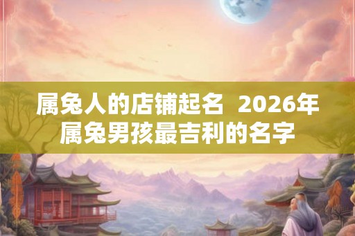 属兔人的店铺起名  2026年属兔男孩最吉利的名字