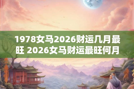 1978女马2026财运几月最旺 2026女马财运最旺何月 1978女马2026财运几月最旺 2026女马财运最旺何月