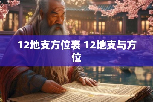 12地支方位表 12地支与方位 12地支方位表 12地支与方位
