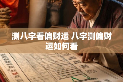 测八字看偏财运 八字测偏财运如何看