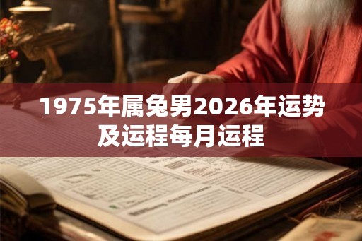 1975年属兔男2026年运势及运程每月运程