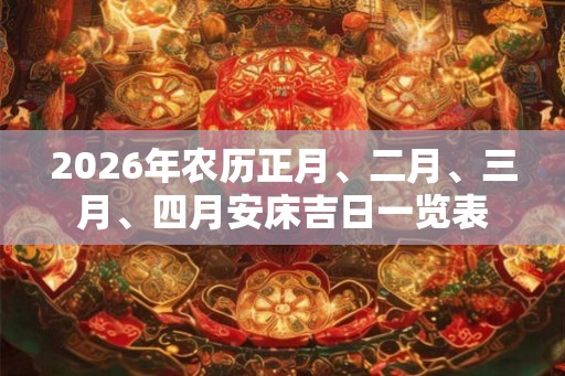 2026年农历正月、二月、三月、四月安床吉日一览表