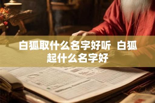 白狐取什么名字好听  白狐起什么名字好
