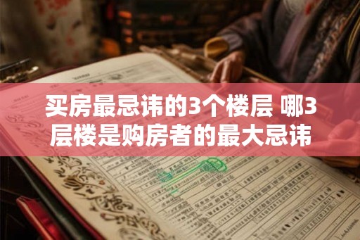 买房最忌讳的3个楼层 哪3层楼是购房者的最大忌讳