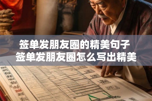 签单发朋友圈的精美句子 签单发朋友圈怎么写出精美的句子