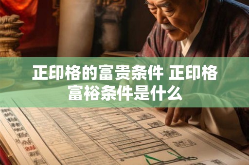正印格的富贵条件 正印格富裕条件是什么