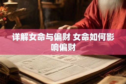 详解女命与偏财 女命如何影响偏财
