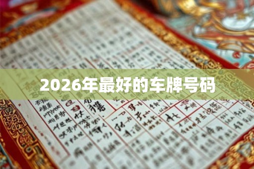 2026年最好的车牌号码