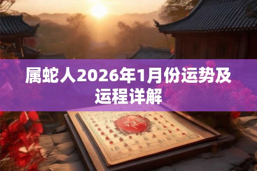 属蛇人2026年1月份运势及运程详解