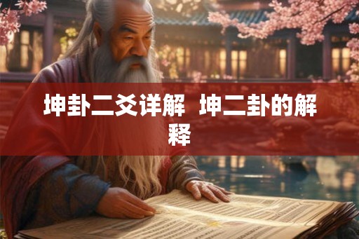 坤卦二爻详解  坤二卦的解释