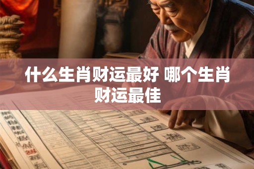 什么生肖财运最好 哪个生肖财运最佳