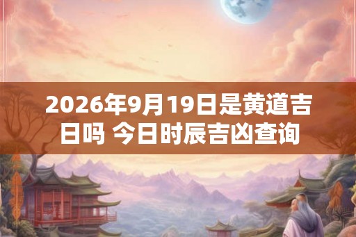 2026年9月19日是黄道吉日吗 今日时辰吉凶查询