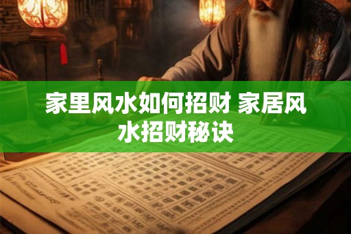 家里风水如何招财 家居风水招财秘诀