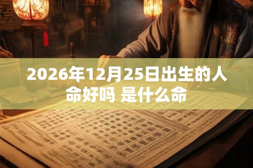 2026年12月25日出生的人命好吗 是什么命