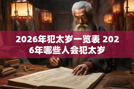 2026年犯太岁一览表 2026年哪些人会犯太岁