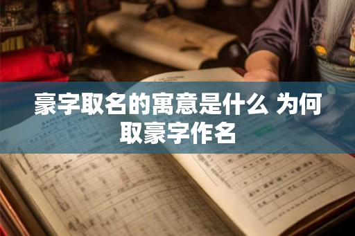 豪字取名的寓意是什么 为何取豪字作名