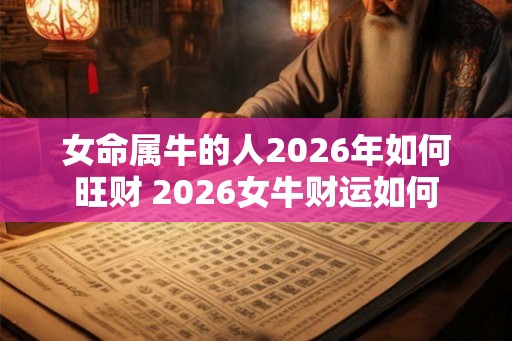 女命属牛的人2026年如何旺财 2026女牛财运如何