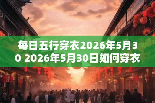 每日五行穿衣2026年5月30 2026年5月30日如何穿衣符合五行