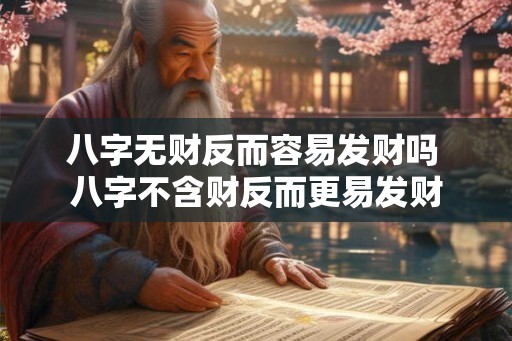 八字无财反而容易发财吗 八字不含财反而更易发财 八字无财反而容易发财吗 八字不含财反而更易发财