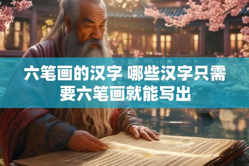 六笔画的汉字 哪些汉字只需要六笔画就能写出 六笔画的汉字 哪些汉字只需要六笔画就能写出