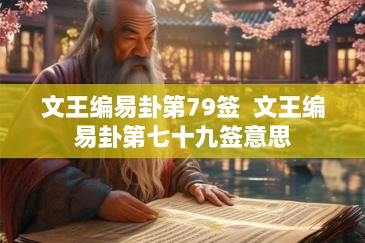 文王编易卦第79签  文王编易卦第七十九签意思