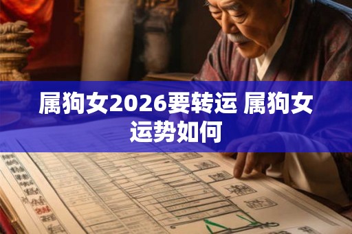 属狗女2026要转运 属狗女运势如何
