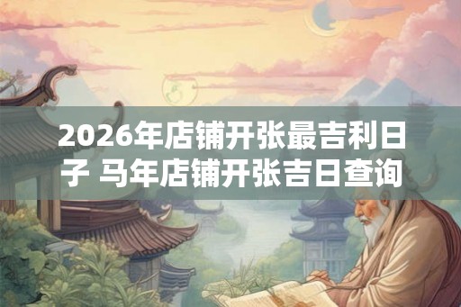 2026年店铺开张最吉利日子 马年店铺开张吉日查询