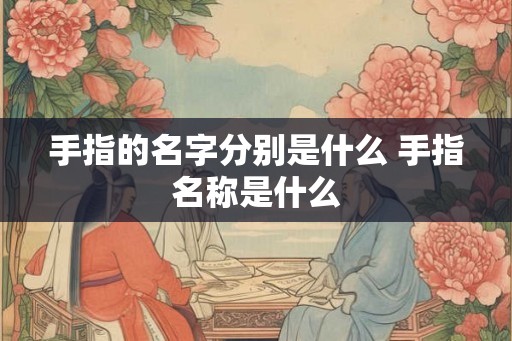 手指的名字分别是什么 手指名称是什么